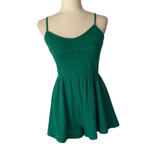 Divided Green Cotton Romper Lined Shorts SZ 6 - Picture 1 of 12